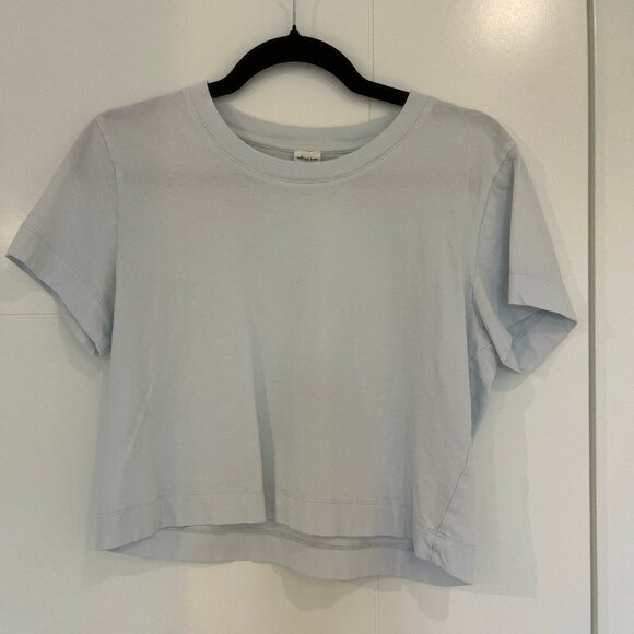 Wilfred Free Cropped Light Blue Tee - Aritzia Medium - Picture 1 of 3